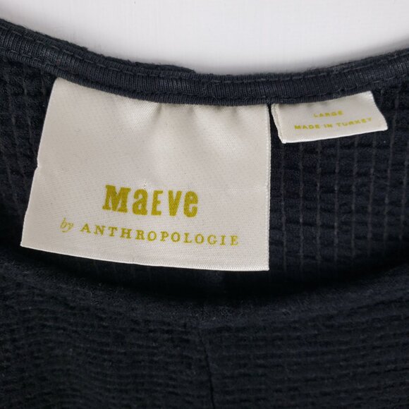 Anthropologie Maeve Claire Black Textured Batwing Pullover Top Relaxed Fit L - Picture 4 of 8